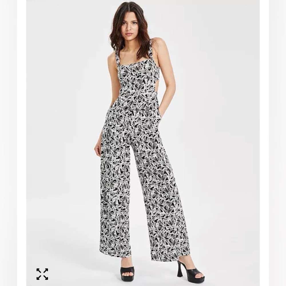 Bar III Abstract Cutout Jumpsuit